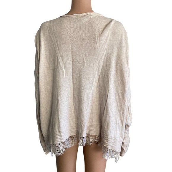 Lane Bryant Sweater Womens Plus Size 22/24 Pale Pink Stretch Lace Hemline - Picture 2 of 9